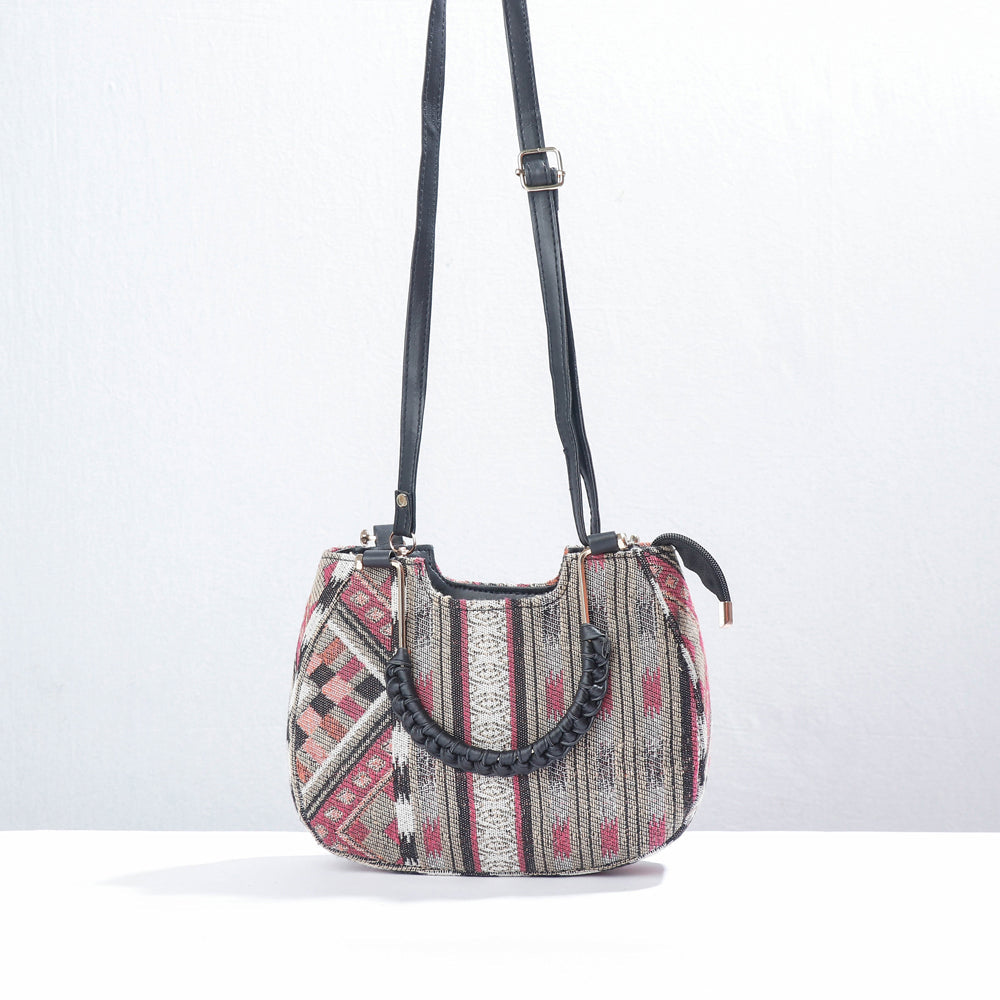 Grey Marudhara Printed Cotton Hand Bag