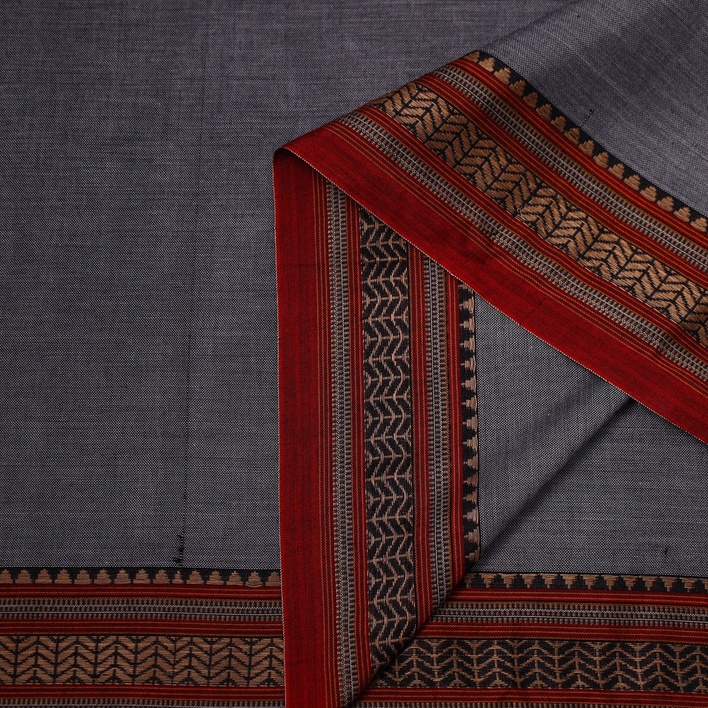  Grey Mercerised Cotton Dharwad Fabric