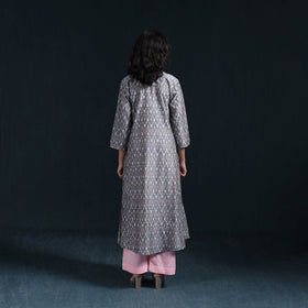 Mercerised cotton a-line pochampally ikat kurta for women