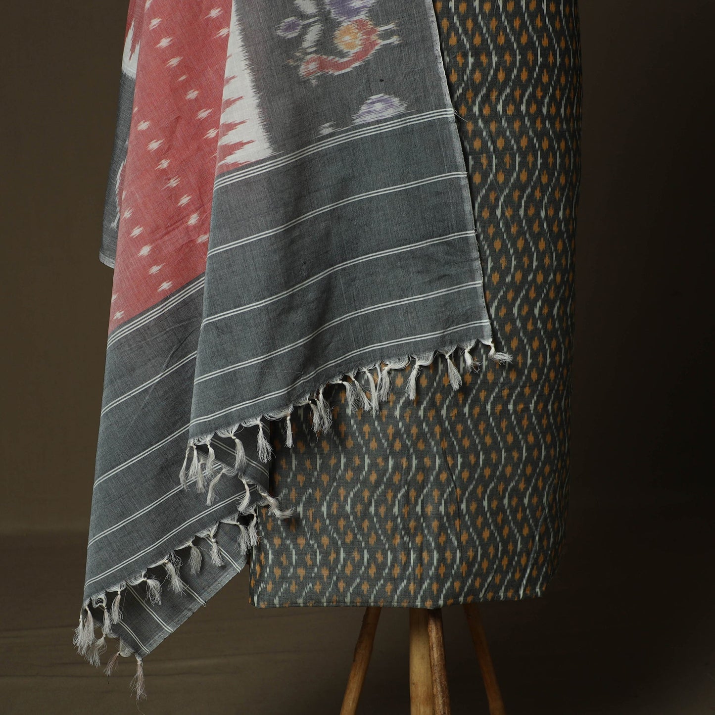 Handloom mercerised cotton pochampally ikat 2pc unstitched
