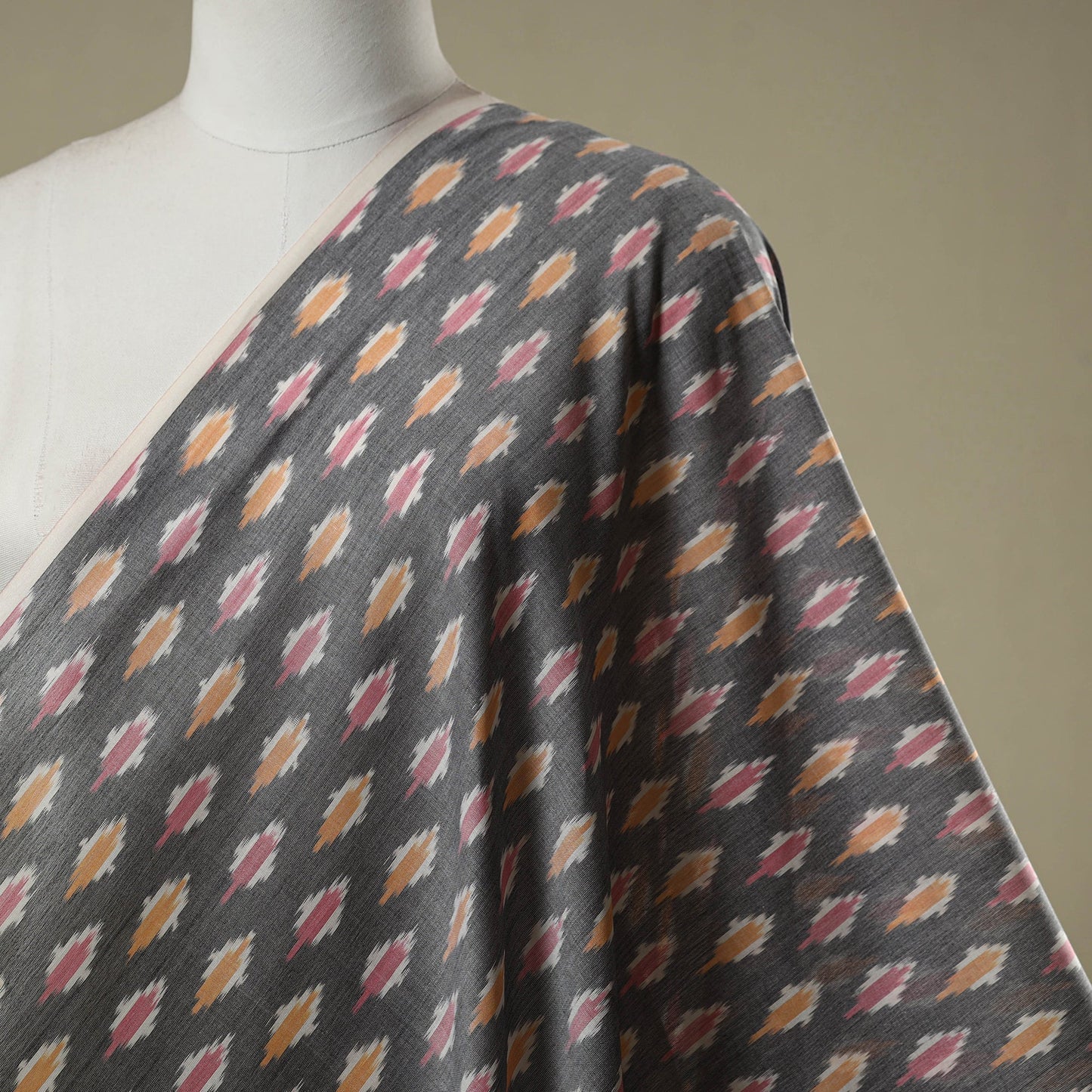 Mercerised cotton pochampally ikat fabric 14 - handcrafted