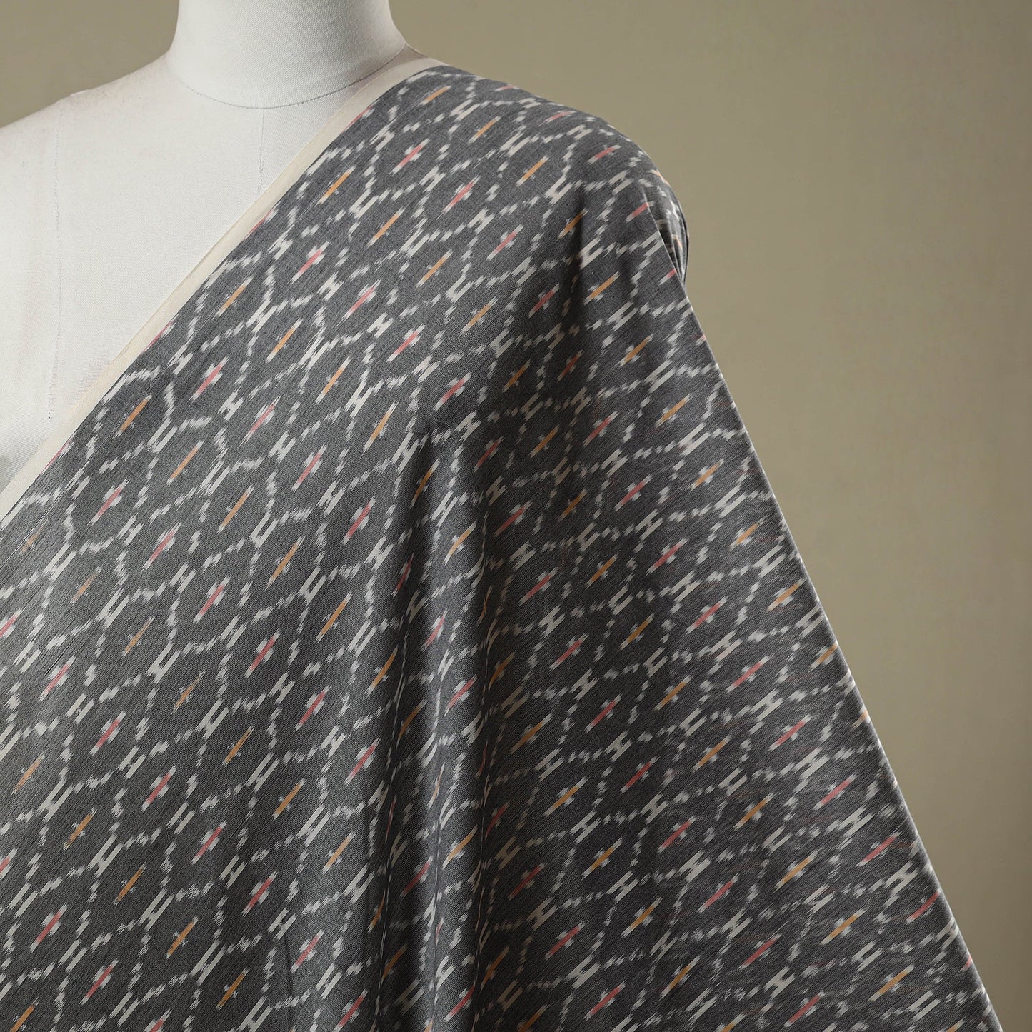 Mercerised cotton pochampally ikat fabric 18 - handcrafted