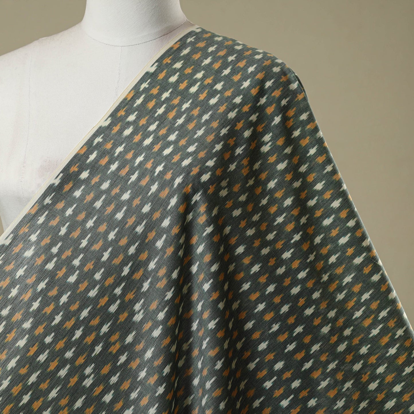 Mercerised cotton pochampally ikat fabric 23 - handcrafted