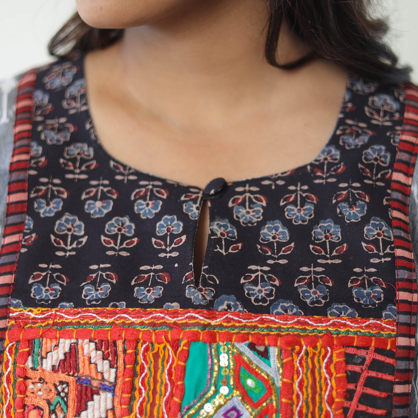 Buy Ikat Cotton Kurta Online - Pochampally Style