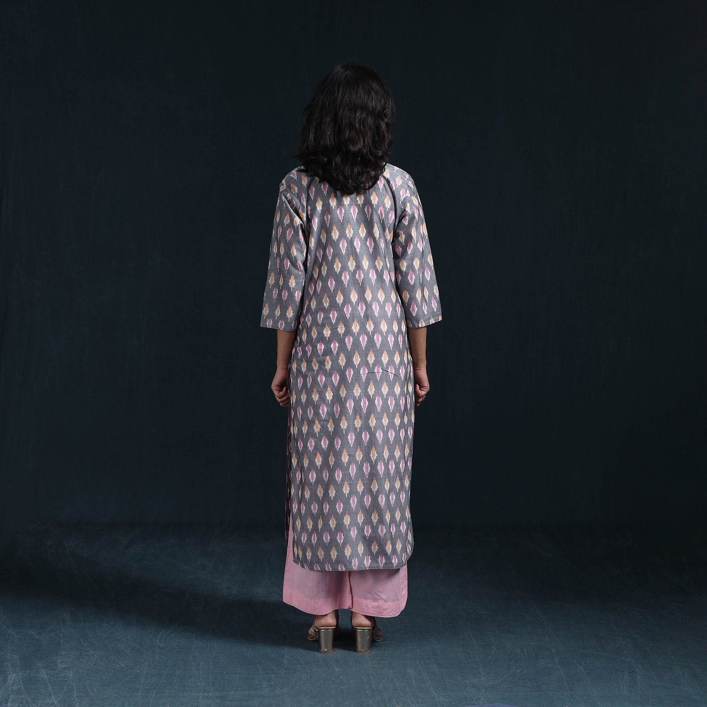Mercerised cotton straight pochampally ikat kurta for women
