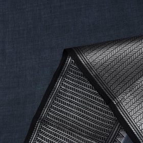  Grey Mercerised Cotton Zari Border Dharwad Fabric