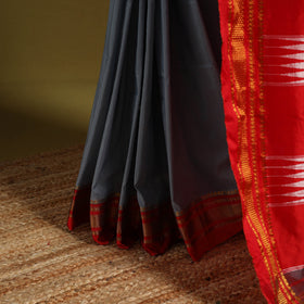 Grey - mercerized cotton ilkal saree with border 06