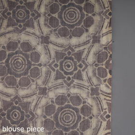 Grey - merino wool saree with tassels 02 - handcrafted