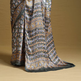 Grey Modal Silk Sanganeri Print Saree