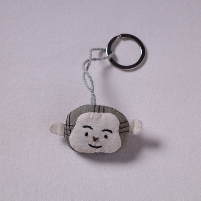 Grey Handcrafted Fab Artwork Keychain
