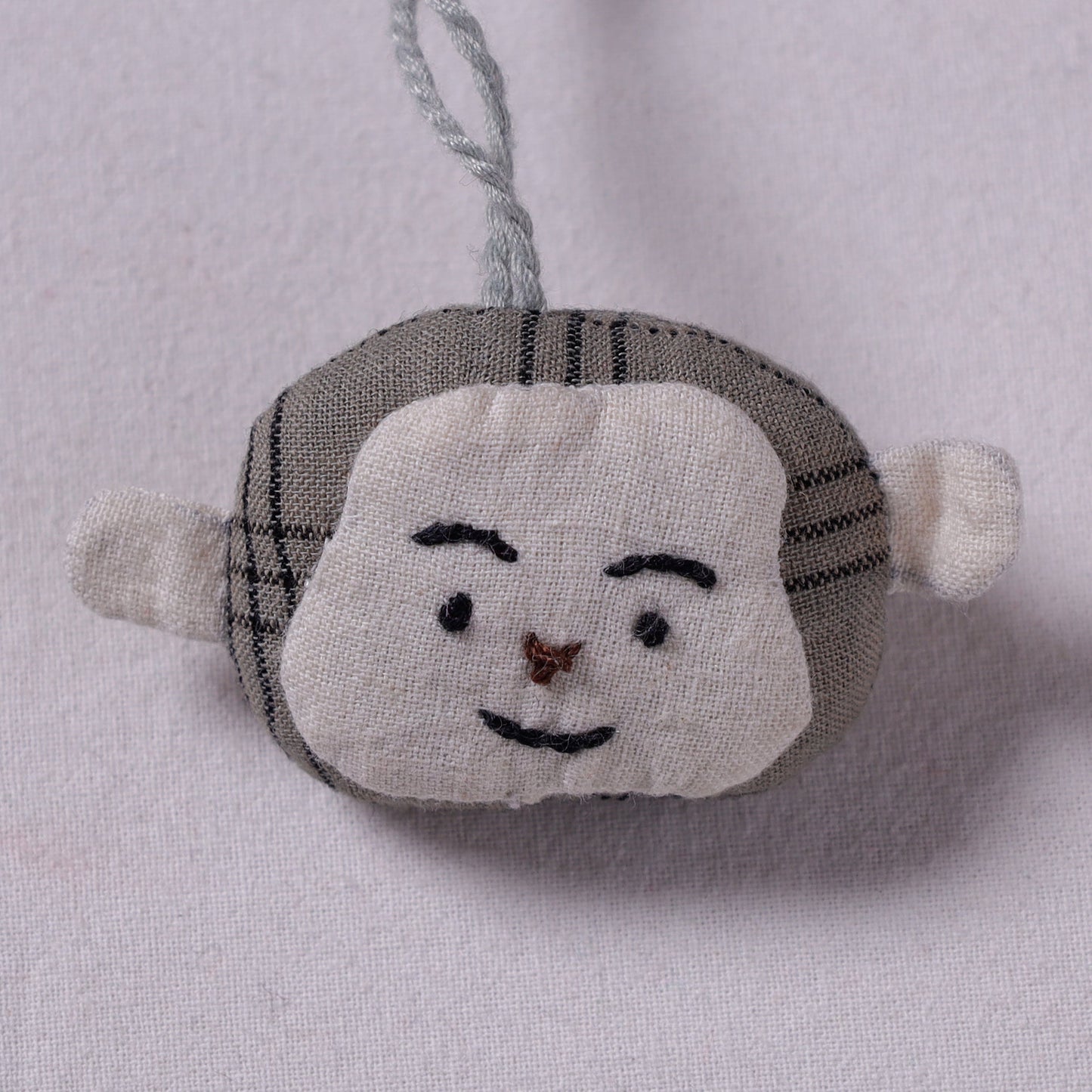 Grey Handcrafted Fab Artwork Keychain