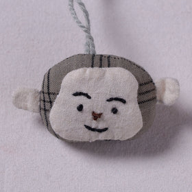 Grey Handcrafted Fab Artwork Keychain