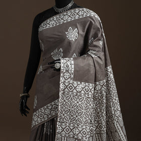 Mul cotton hand batik saree 07 - handcrafted