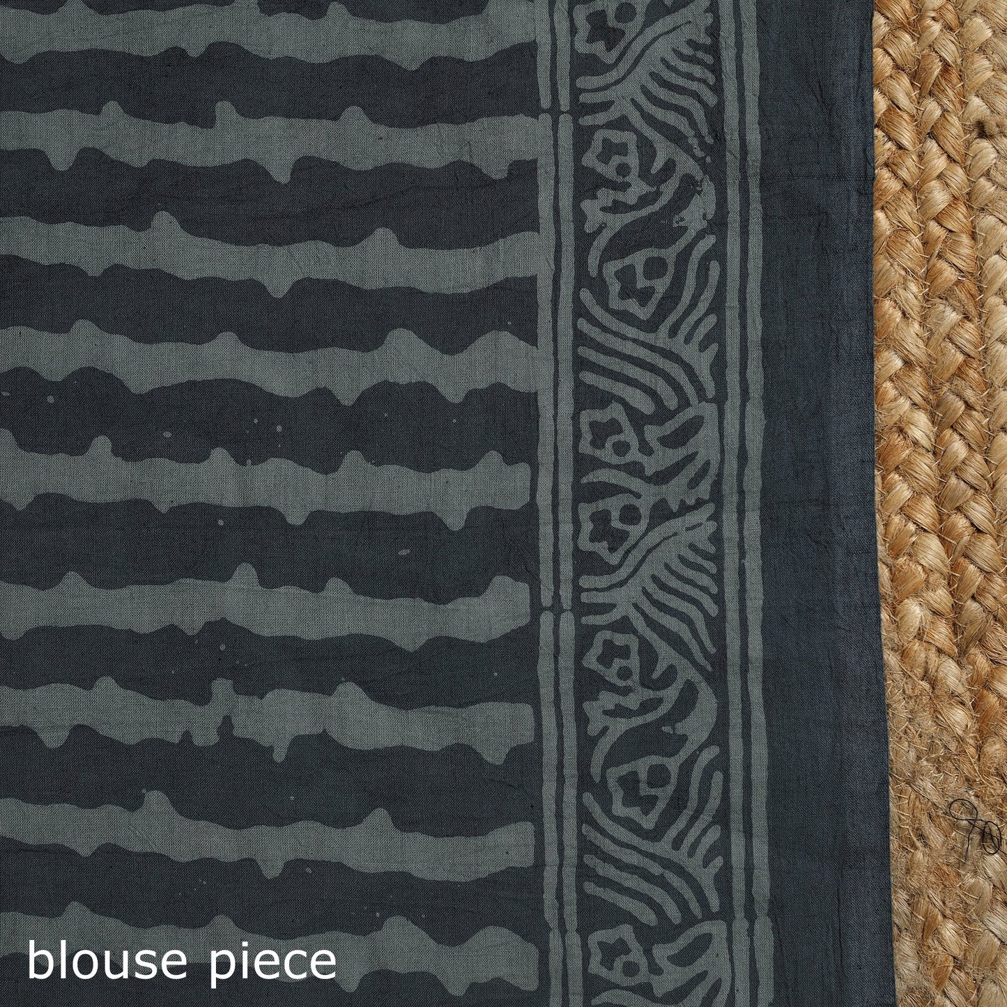 Grey - mul cotton hand batik saree 09 - handcrafted