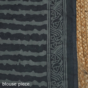 Grey - mul cotton hand batik saree 09 - handcrafted