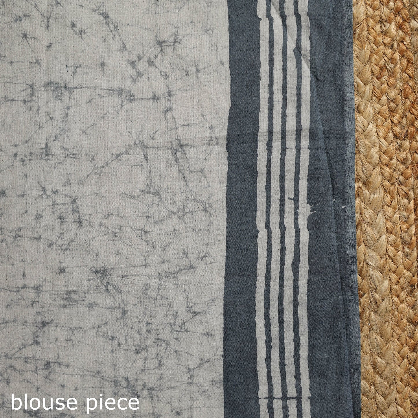 Grey - mul cotton hand batik saree 17 - handcrafted