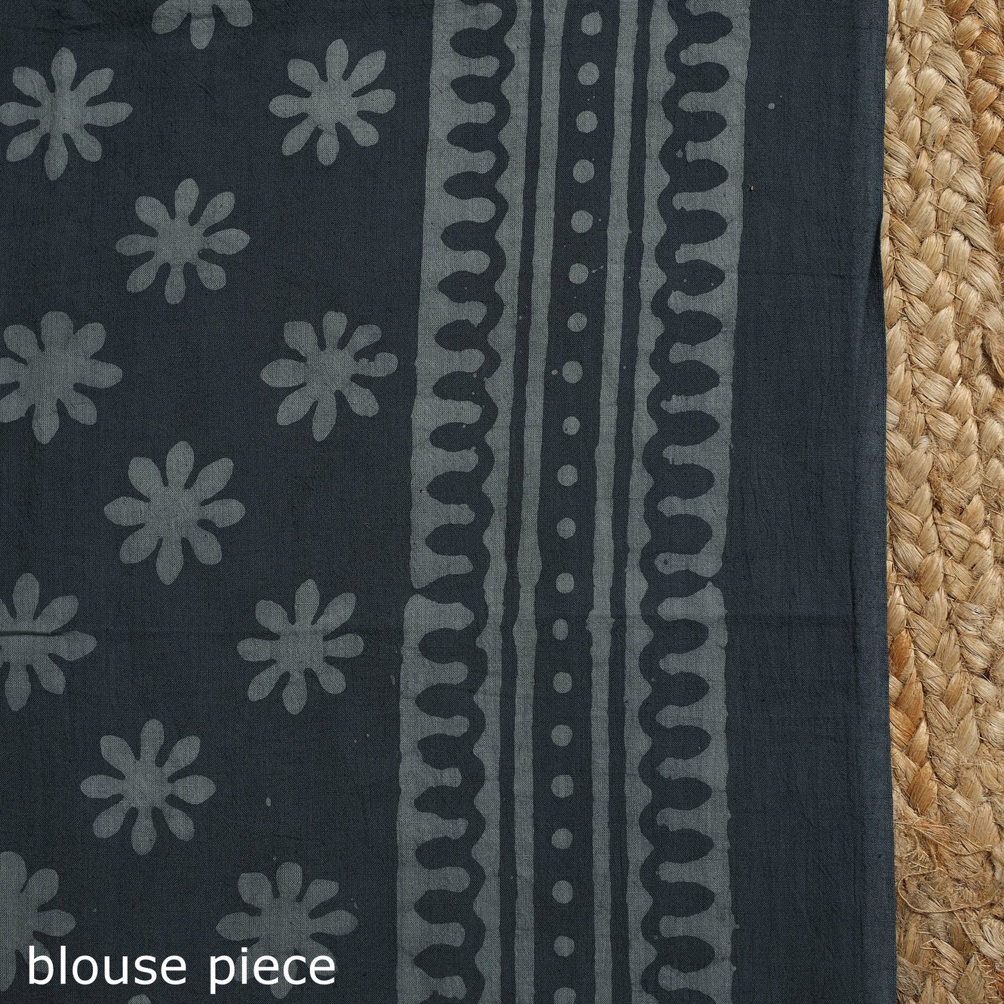 Grey - mul cotton hand batik saree 21 - handcrafted