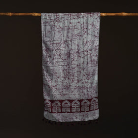 Mul cotton kutch hand batik stole with tassels 40