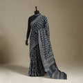 Grey Mul Cotton Block Print Sanganeri Saree