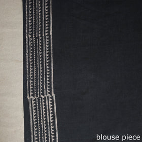 Grey Mul Cotton Block Print Sanganeri Saree