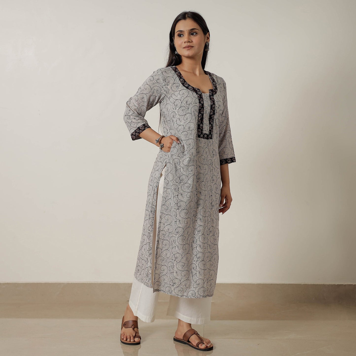  Block Print Mul Cotton Straight Bagh Kurta For Women