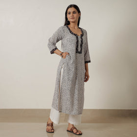  Block Print Mul Cotton Straight Bagh Kurta For Women