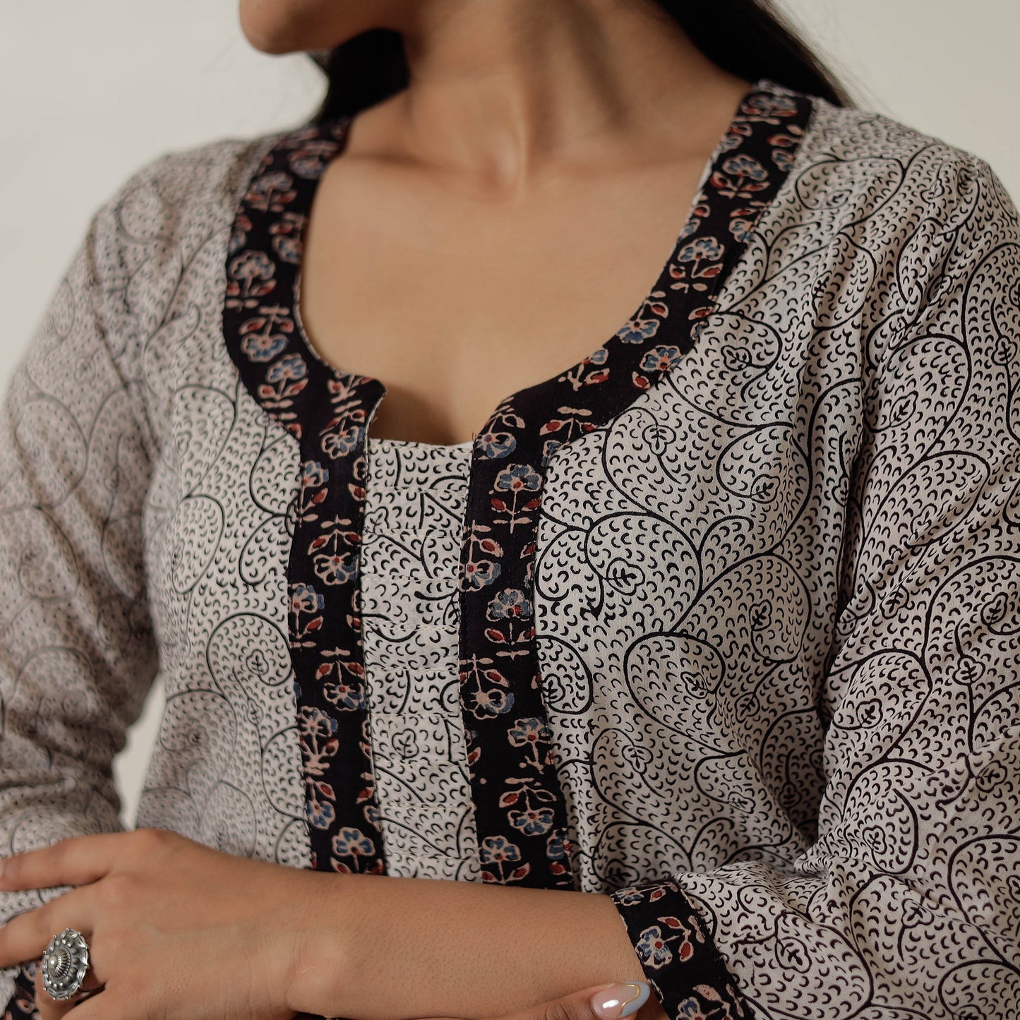  Block Print Mul Cotton Straight Bagh Kurta For Women