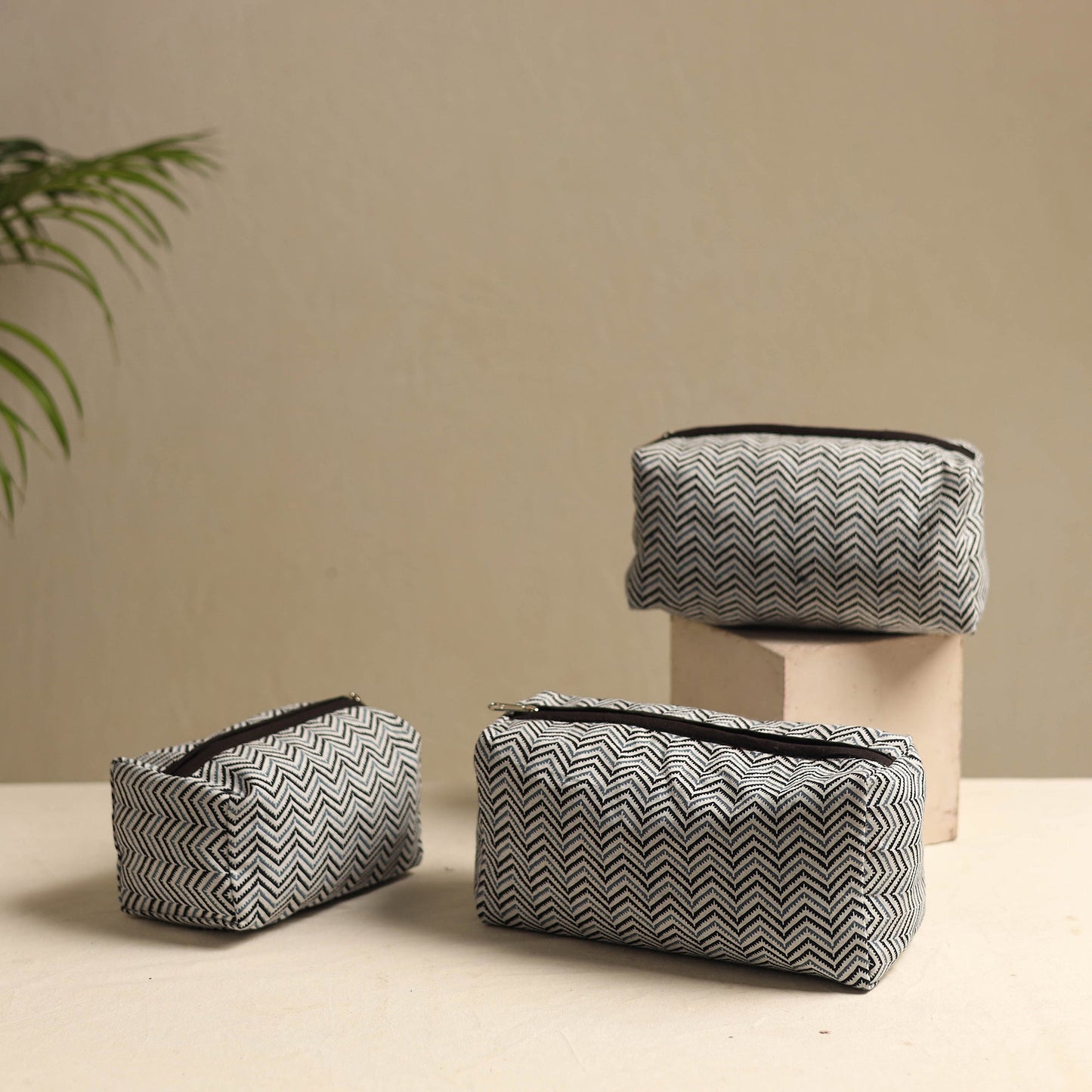  Grey Multipurpose Handmade Toiletry Bags (Set of 3)