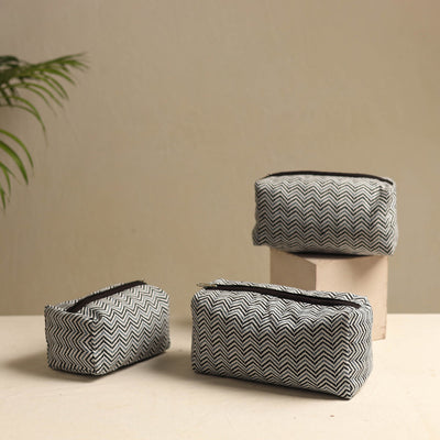  Grey Multipurpose Handmade Toiletry Bags (Set of 3)