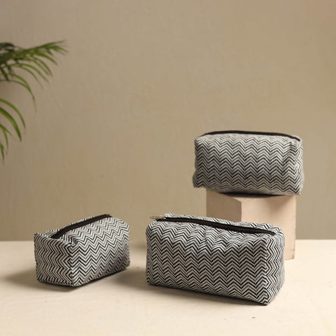  Grey Multipurpose Handmade Toiletry Bags (Set of 3)