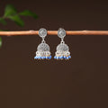 Grey - namrata handcrafted gs beaded jhumki earrings