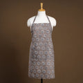 Grey - Bagru Block Print Cotton Apron with Pocket 18
