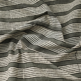 Grey - natural dyed bagru cotton fabric 04 - handcrafted