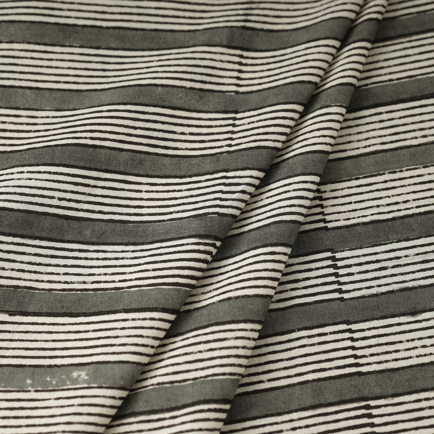 Grey - natural dyed bagru cotton fabric 04 - handcrafted