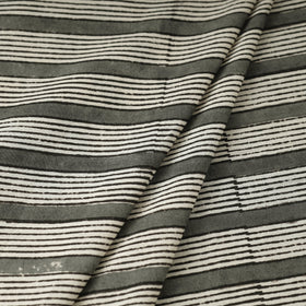 Grey - natural dyed bagru cotton fabric 04 - handcrafted