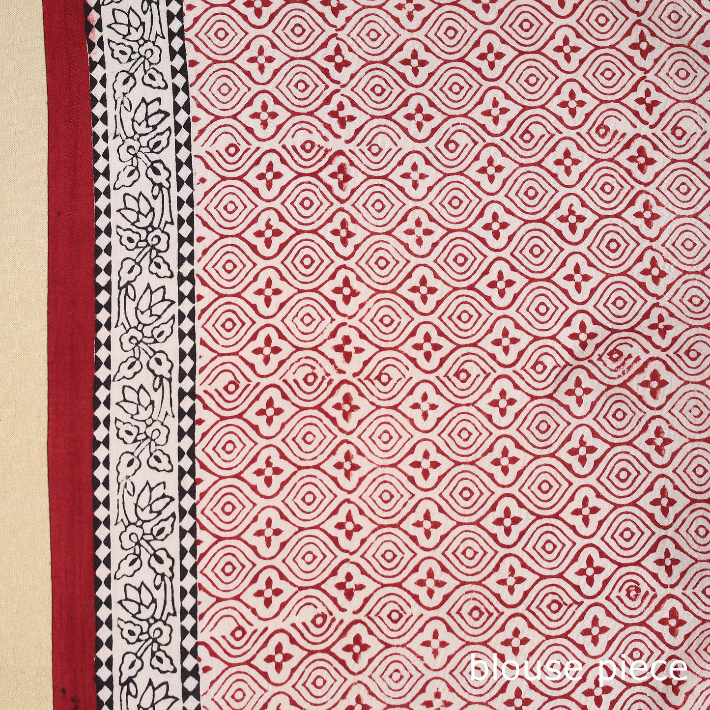Grey Block Print Natural Dyed Cotton Bagh Saree