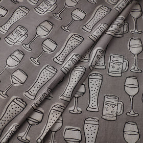 Grey - natural dyed cotton bindaas fabric - keeping it mild