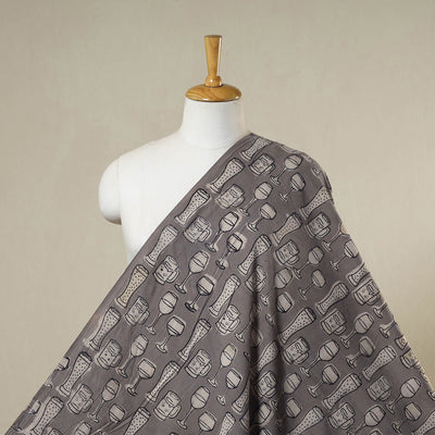 Grey - natural dyed cotton bindaas fabric - keeping it mild