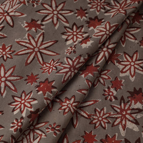 Grey Natural Dyed Cotton Bindaas Block Print Fabric