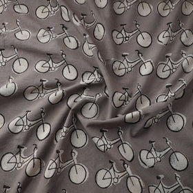 Grey - natural dyed cotton bindaas fabric - wheelie wonder