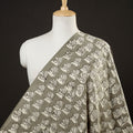 Grey - Natural Dyed Hand Block Printed Pure Cotton Fabric by Bindaas Unlimited!