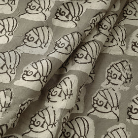 Grey - Natural Dyed Hand Block Printed Pure Cotton Fabric by Bindaas Unlimited!