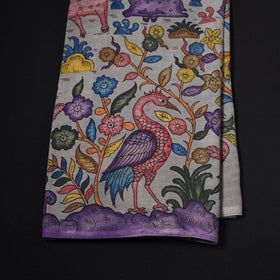 Natural dyed handloom chanderi silk handpainted