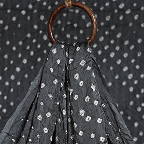 Grey - natural dyed kutch tie-dye modal silk bandhani