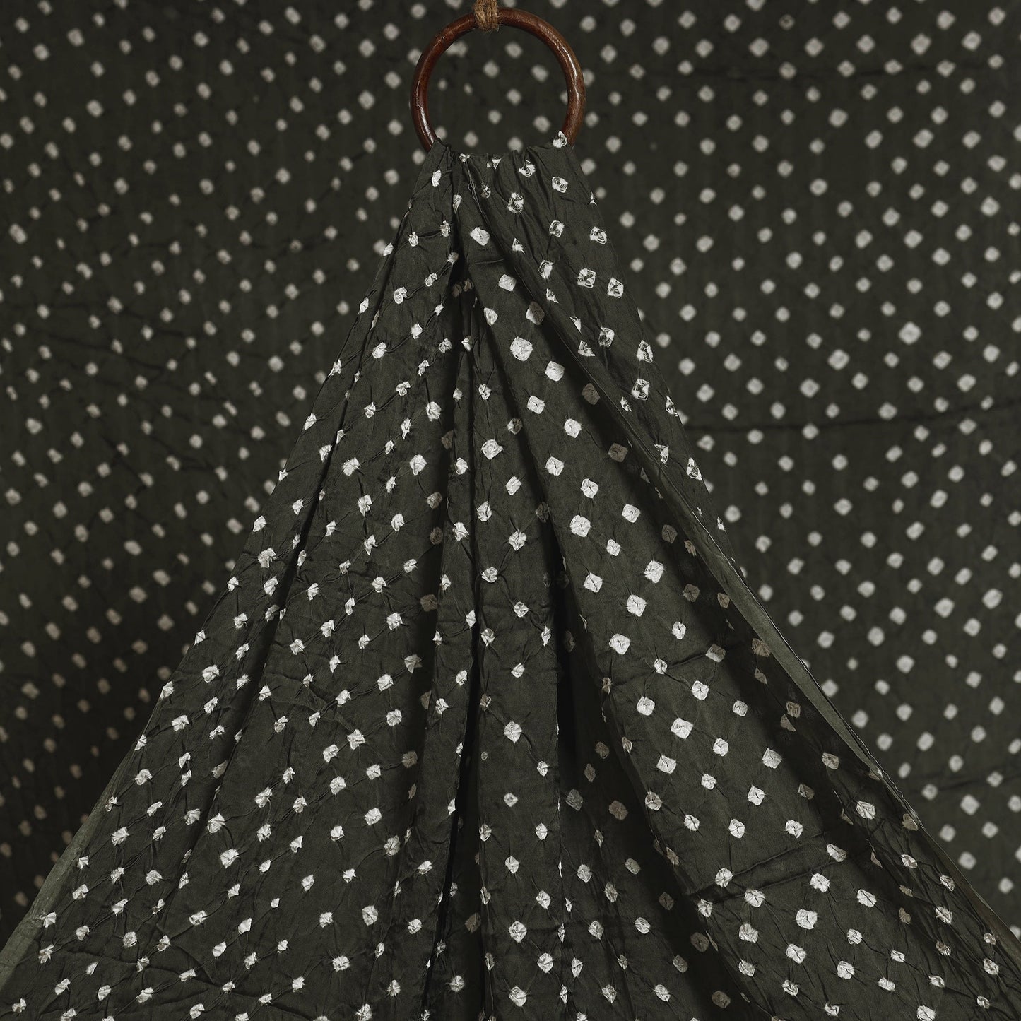 Grey - natural dyed kutch tie-dye modal silk bandhani