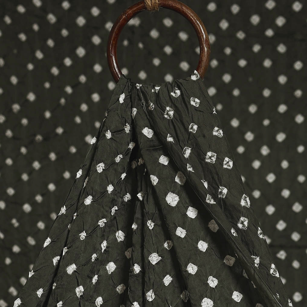 Grey - natural dyed kutch tie-dye modal silk bandhani