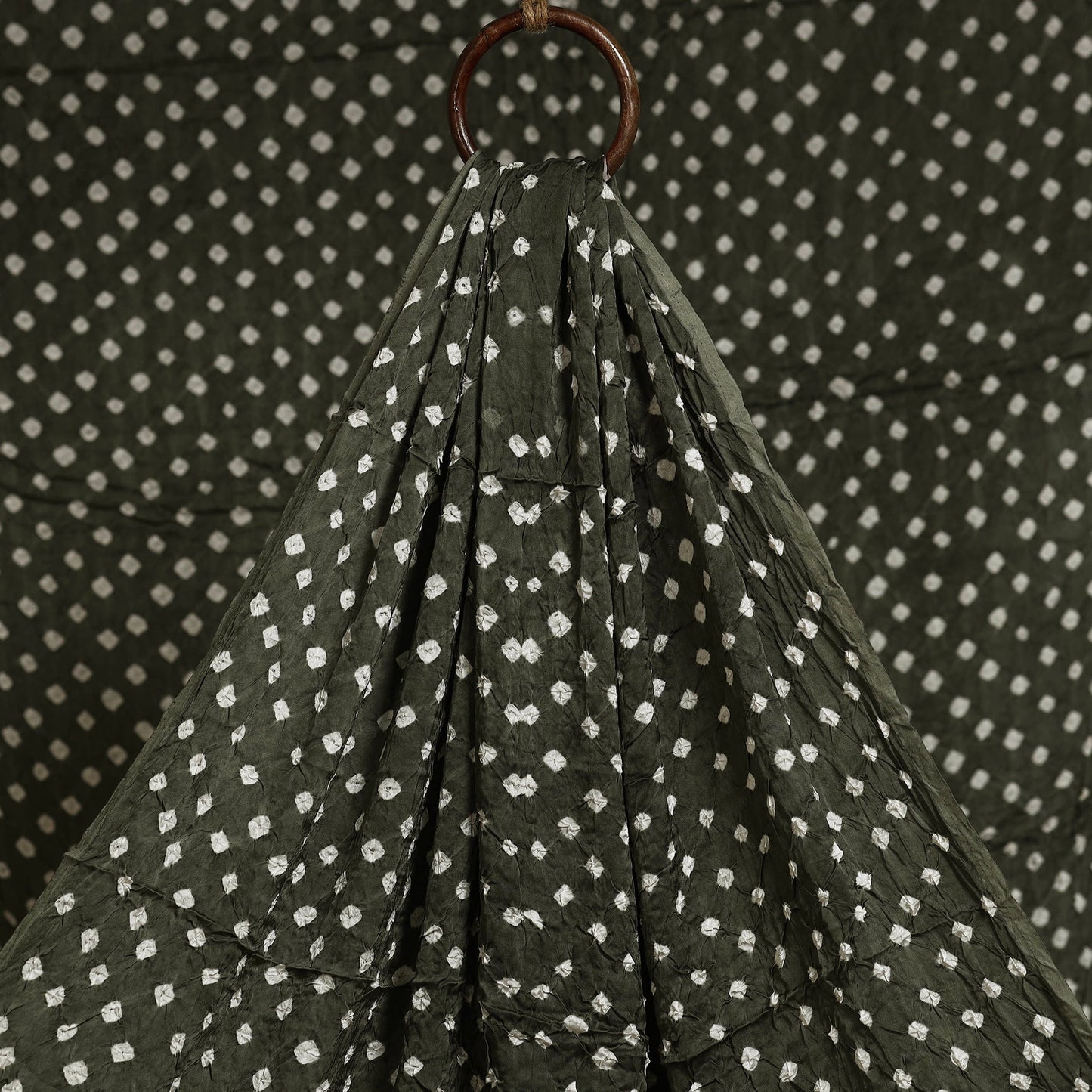 Grey - natural dyed kutch tie-dye modal silk bandhani