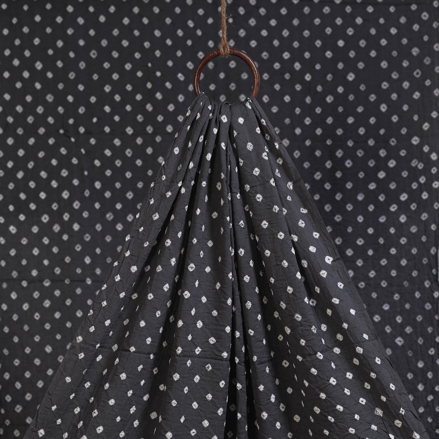 Grey - natural dyed kutch tie-dye mul cotton bandhani