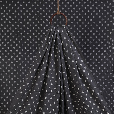 Grey - natural dyed kutch tie-dye mul cotton bandhani