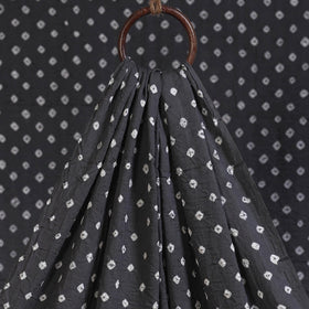 Grey - natural dyed kutch tie-dye mul cotton bandhani